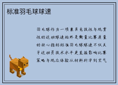标准羽毛球球速